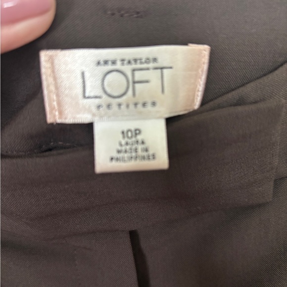Ann Taylor Petites 10P - Fully lined Classic Dark Brown Dress Pants - Picture 2 of 4